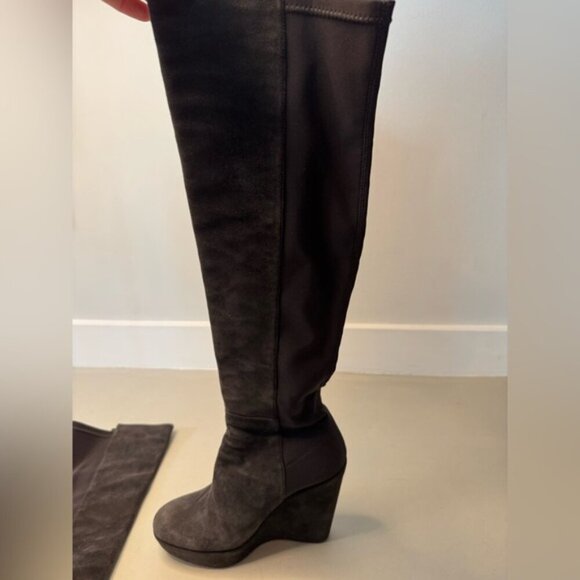 Stuart Weitzman Demiswoon OTK Suede Wedge Boots | Size 7 | Classic Over-The-Knee - Picture 2 of 10